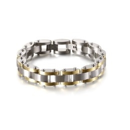 Combinatie Van Zware Textuur Heren Titanium Armband