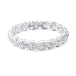 Titanium Mode Sieraden Drakenschubben Cool Heren Armband Vintage Verzilverde Kiel Armband