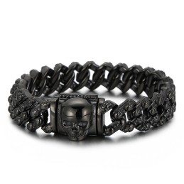 Vintage Gegalvaniseerde, Veelkleurige Schedel-Titanium Armband Voor Heren