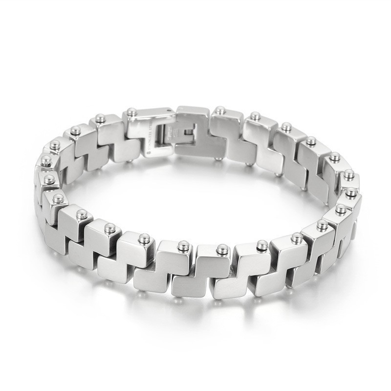 Vacuümplating 18Kz Letter Titanium Herenarmband Vacuümplating 18Kz Letter Titanium Herenarmband