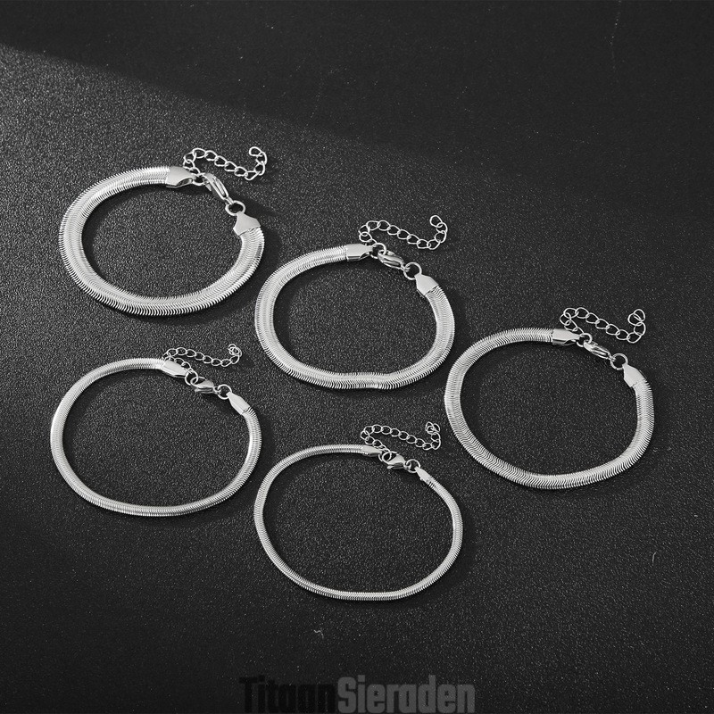 Mode Slangenbotketting Titanium Heren- En Damesarmbanden