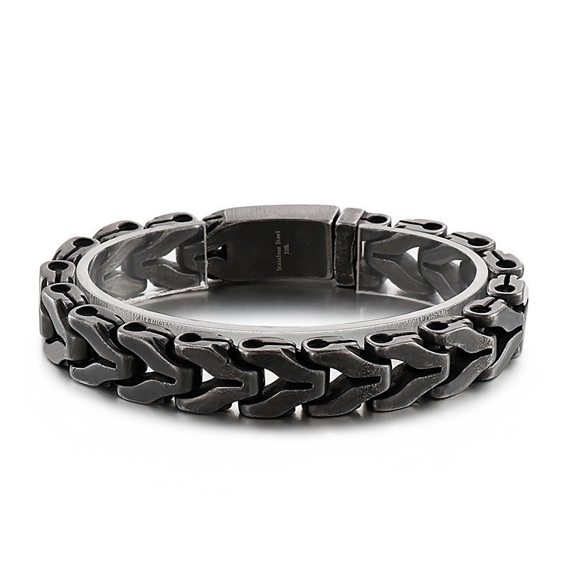Vintage Dragon Bone Chic Titanium Armband Voor Heren