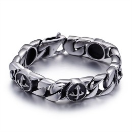 Vintage Chique Stijl Ronde Titanium Armband Met Kruis Voor Heren
