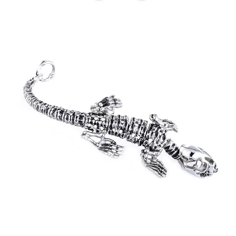 Retro Overdreven Coole Dinosaurus Chique Stijl Titanium Armband Voor Mannen