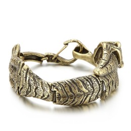 Vintage Coole Antieke Gouden Tijger Titanium Armband Voor Heren