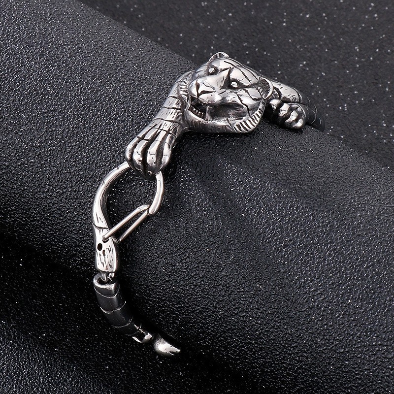 Coole Antieke Gouden Tijger Titanium Armband Voor Heren Coole Antieke Gouden Tijger Titanium Armband Voor Heren