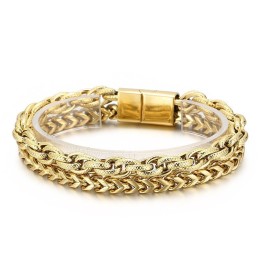 Mode Vacuümplating Dubbellaags Titanium Armband Voor Heren