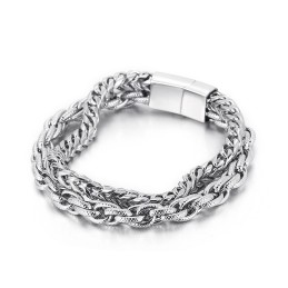 Mode Vacuümplating Dubbellaags Titanium Armband Voor Heren
