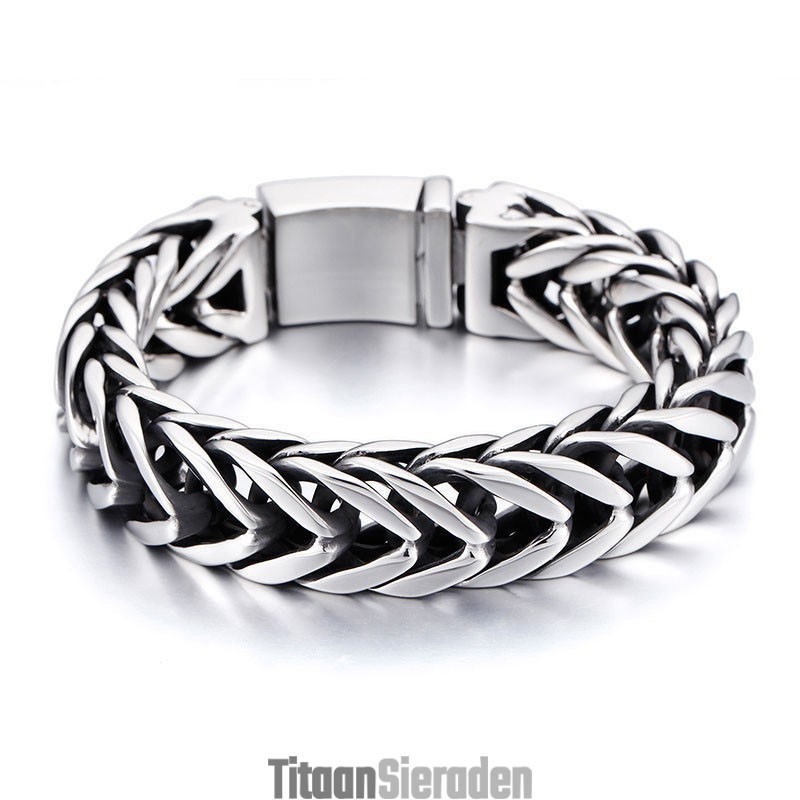 Coole V-Vormige Dubbellaagse Dikke Titanium Herenarmband Coole V-Vormige Dubbellaagse Dikke Titanium Herenarmband