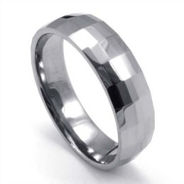 Mode Gefacetteerde Wolfraam Ring