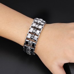 Chique Stijl Schedel Titanium Armband Voor Heren