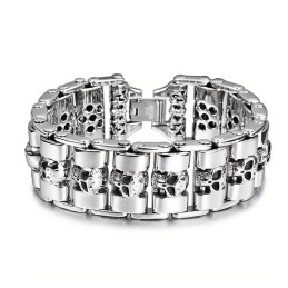 Chique Stijl Schedel Titanium Armband Voor Heren
