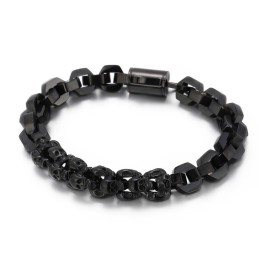 Gesplitste Schedel Polygoon Vergulde Titanium Armband Voor Heren