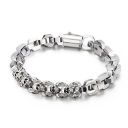 Gesplitste Schedel Polygonale Titanium Armband Voor Heren