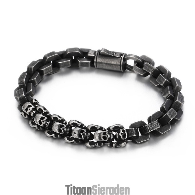 Gesplitste Schedel Polygonale Titanium Armband Voor Heren Gesplitste Schedel Polygonale Titanium Armband Voor Heren