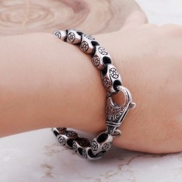 Titanium Retro Sieraden Coole Bloem Holle Chique Titanium Armband Voor Heren