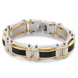 Rock Hip-Hop Twist Chain Titanium Biker Armband Voor Heren