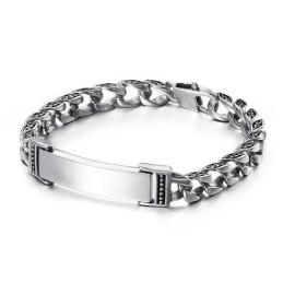 Coole Schedelkruis Met Zirkonia Titanium Armband
