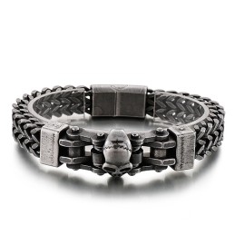 Coole Hip Hop Skull Titanium Armband Voor Heren