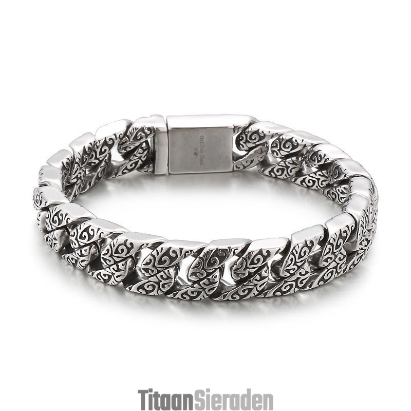 Vintage Nieuwe Stijl Coole Bloemen Heren Titanium Armband Vintage Nieuwe Stijl Coole Bloemen Heren Titanium Armband