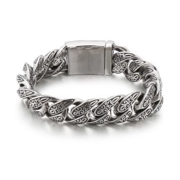 Vintage Nieuwe Sieraden Coole Bloemen Heren Titanium Armband