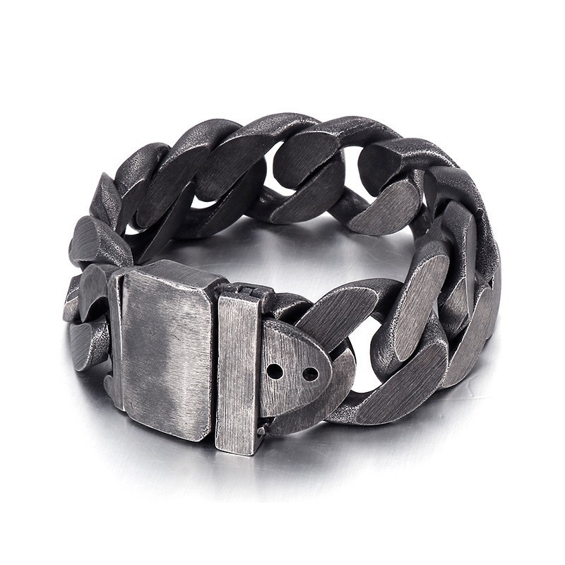 Mode Zwarte Titanium Herenarmband
