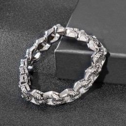 Retro Pop Cool Rock Hip Hop Stijl Bloemen Heren Titanium Armband
