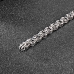 Retro Pop Cool Rock Hip Hop Stijl Bloemen Heren Titanium Armband
