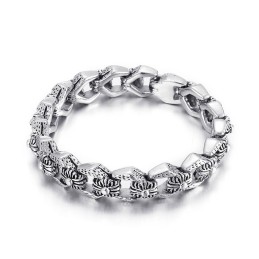 Retro Pop Cool Rock Hip Hop Stijl Bloemen Heren Titanium Armband