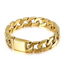 Mode Hiphop Heren Bronzen Titanium Armband