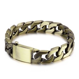 Mode Hiphop Heren Bronzen Titanium Armband