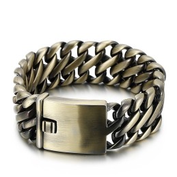 Mode Dikke Bronzen 8 Titanium Armband