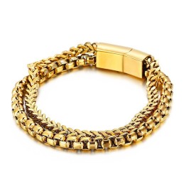 Vierkante Dubbellaagse Heren Titanium Armband