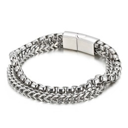 Vierkante Dubbellaagse Heren Titanium Armband