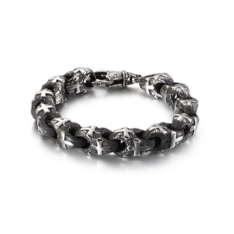 Vintage Biker Chain Rock Stijl Fietsketting Titanium Armband Vintage Biker Chain Rock Stijl Fietsketting Titanium Armband