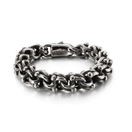 Vintage Biker Chain Rock Stijl Fietsketting Titanium Armband