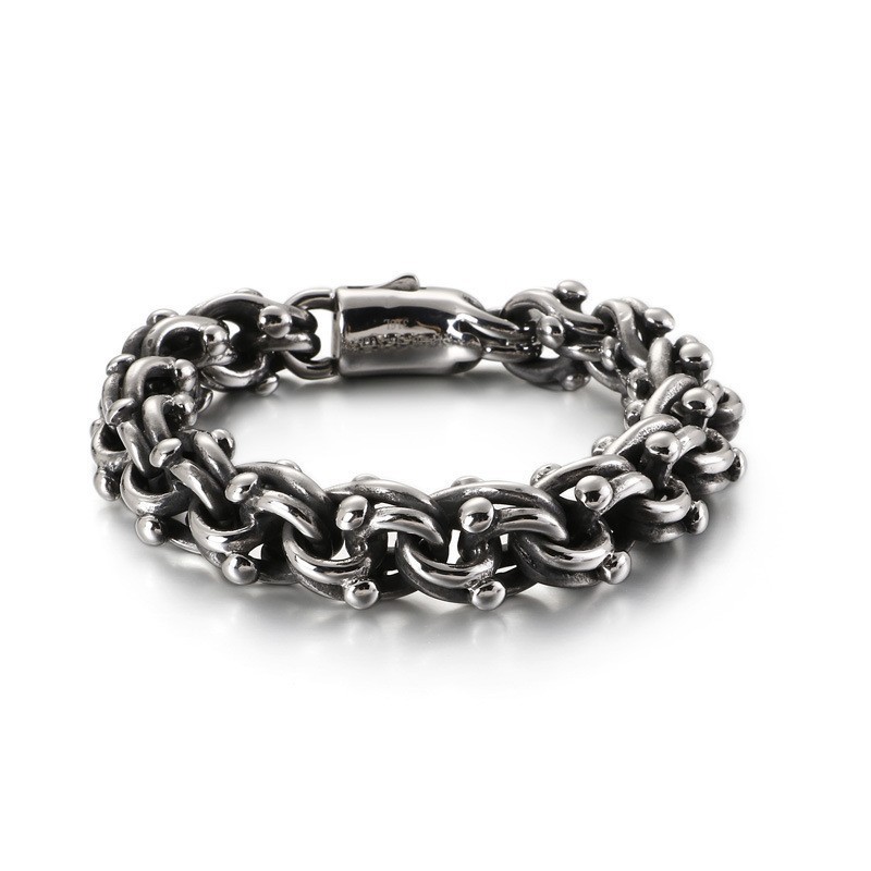 Vintage Biker Chain Rock Stijl Fietsketting Titanium Armband Vintage Biker Chain Rock Stijl Fietsketting Titanium Armband
