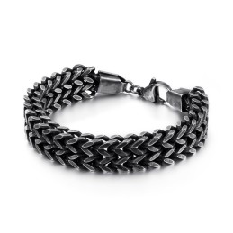 Dubbellaagse V-Vormige Overlord Chain Titanium Armband Voor Heren