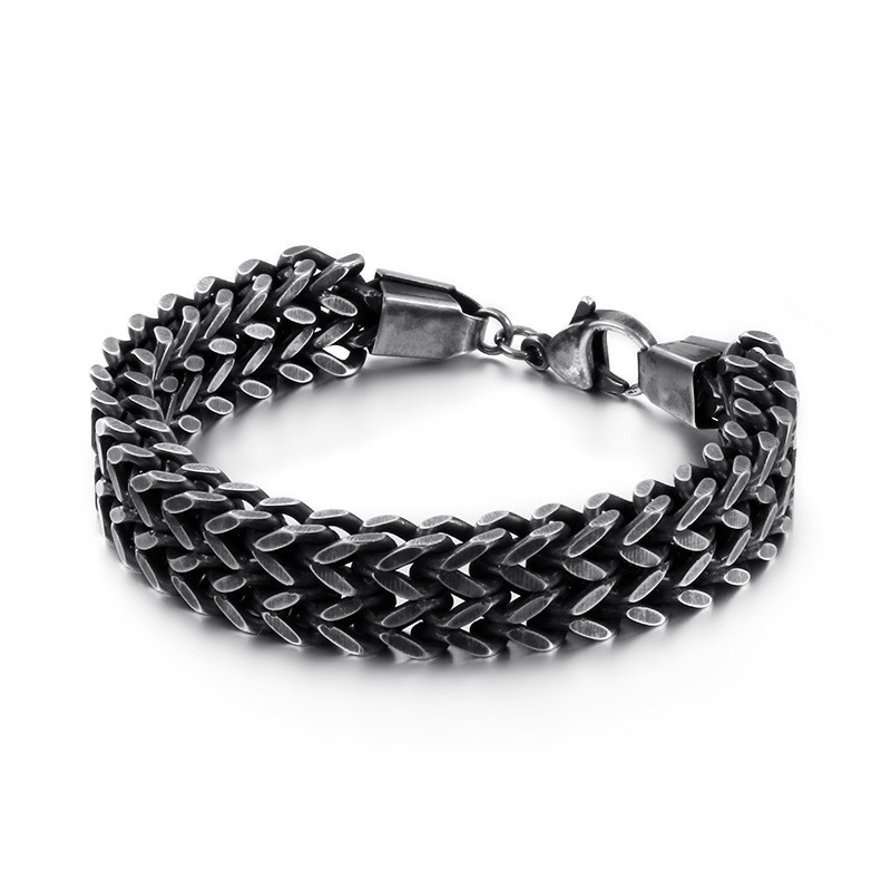 Dubbellaagse V-Vormige Overlord Chain Titanium Armband Voor Heren Dubbellaagse V-Vormige Overlord Chain Titanium Armband Voor Heren