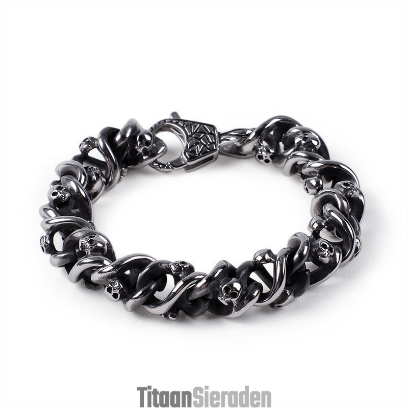 Alternatieve Chique Herenarmband Coole Titanium Schedelarmband Alternatieve Chique Herenarmband Coole Titanium Schedelarmband