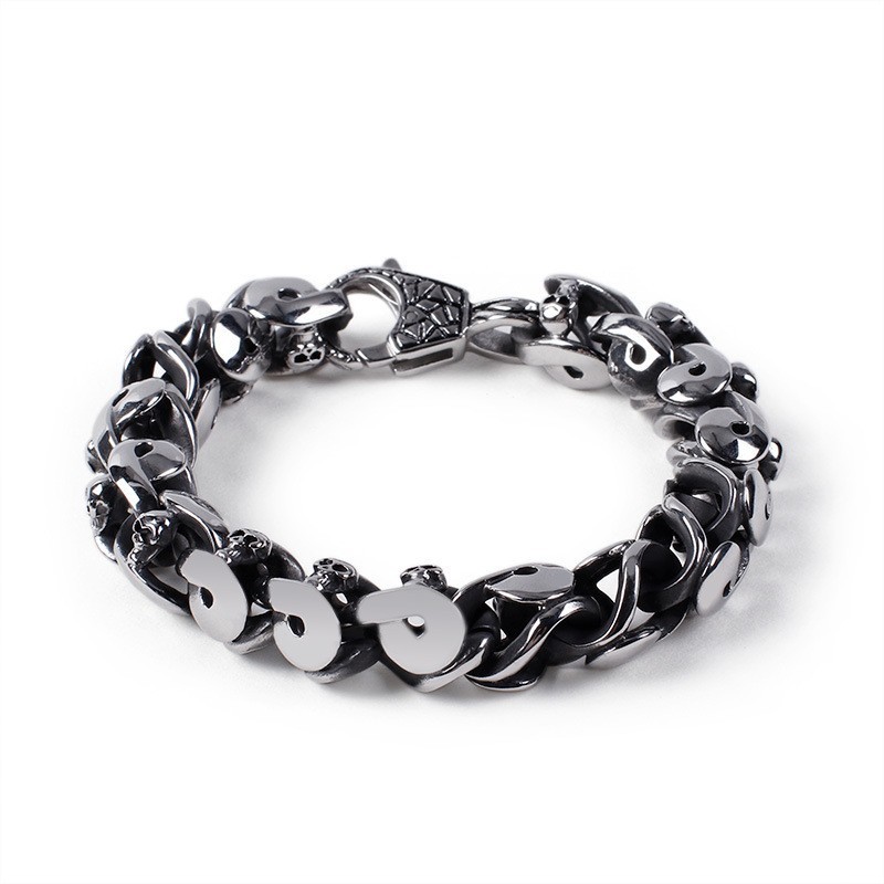 Alternatieve Chique Herenarmband Coole Titanium Schedelarmband Alternatieve Chique Herenarmband Coole Titanium Schedelarmband