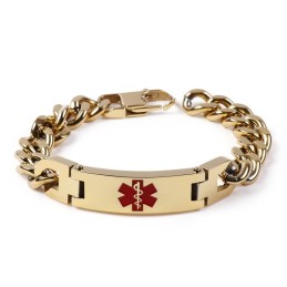 Edition Fashion Gebogen Merk Rood Medisch Logo Heren Armband Titanium Sieraden