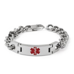 Versie Van Het Fashion Bend Merk Rood Medisch Logo Herenarmband Titanium Sieraden