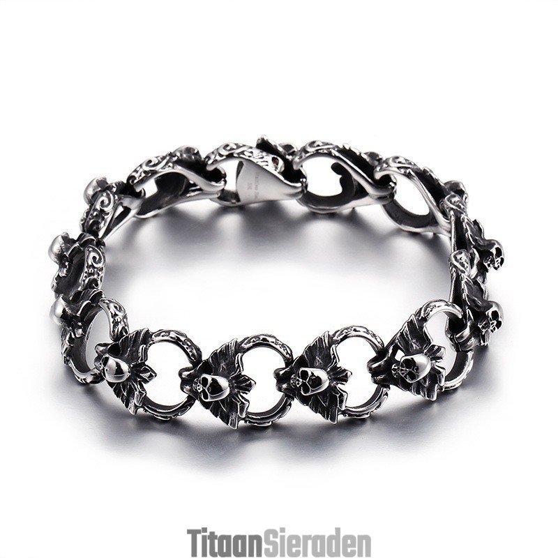 Titanium Platte Schedel Armband