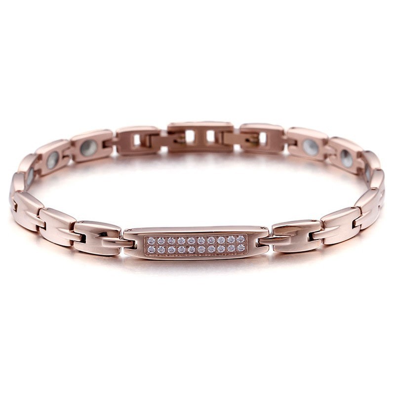 Mode Germanium Steen Met Diamanten Paar Titanium Armband Mode Germanium Steen Met Diamanten Paar Titanium Armband