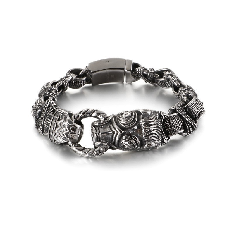 Modieuze, Stoere Titanium Herenarmband