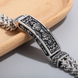 Modepatroon Gebogen Merk Titanium Herenarmband