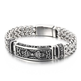 Modepatroon Gebogen Merk Titanium Herenarmband