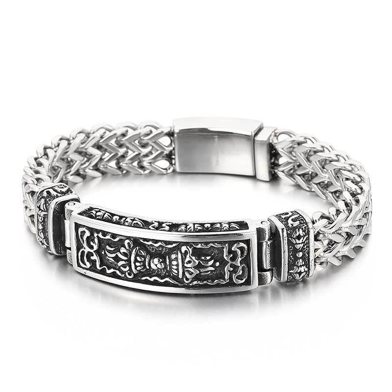 Modepatroon Gebogen Merk Titanium Herenarmband Modepatroon Gebogen Merk Titanium Herenarmband