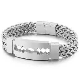 Blade Curved Brand Vacuum Plating Titanium Armband Voor Heren
